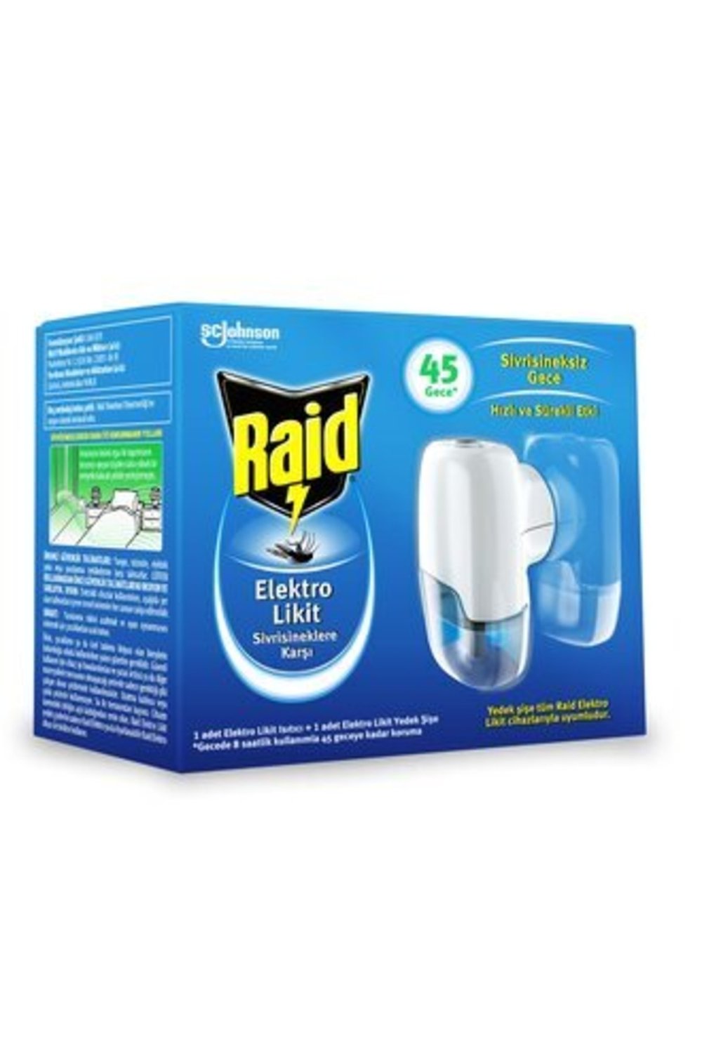 Raid Elekro Likit Cihaz Ve 1 Yedek, 45 Gece (sivrisineklere Karşı)