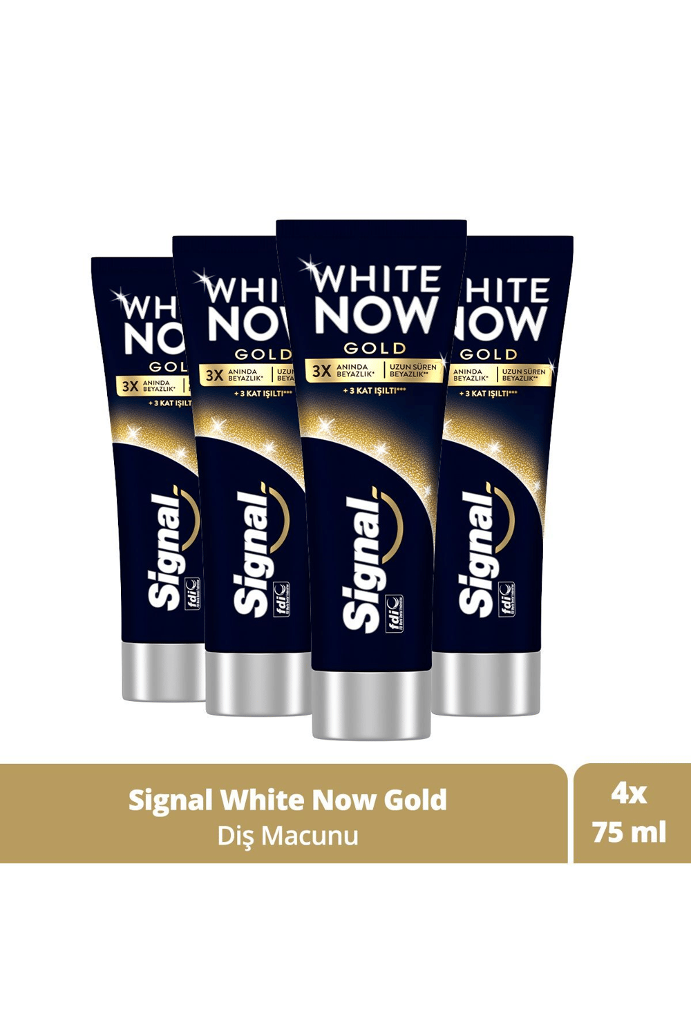 Signal White Now Gold Anında Beyazlatıcı Diş Macunu 75 ml x4 Adet