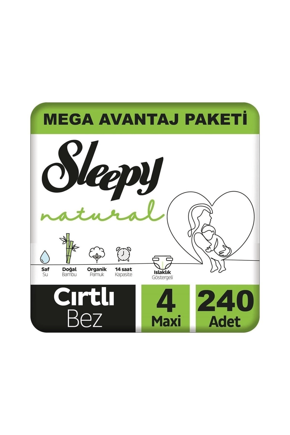 Sleepy Natural Bebek Bezi Mega Avantaj Paketi 4 Numara 7-14 Kg 82'li x 3 adet