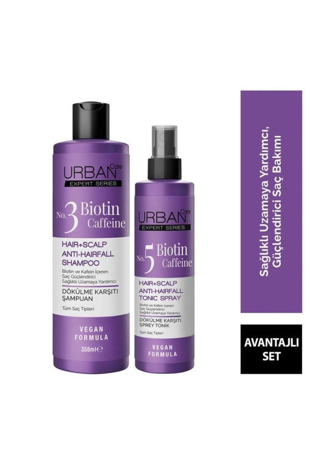 Urban Care Expert Biotin&caffeine Dökülme Karşıtı Set: Şampuan 350 ml + Tonik Sprey 200 ml