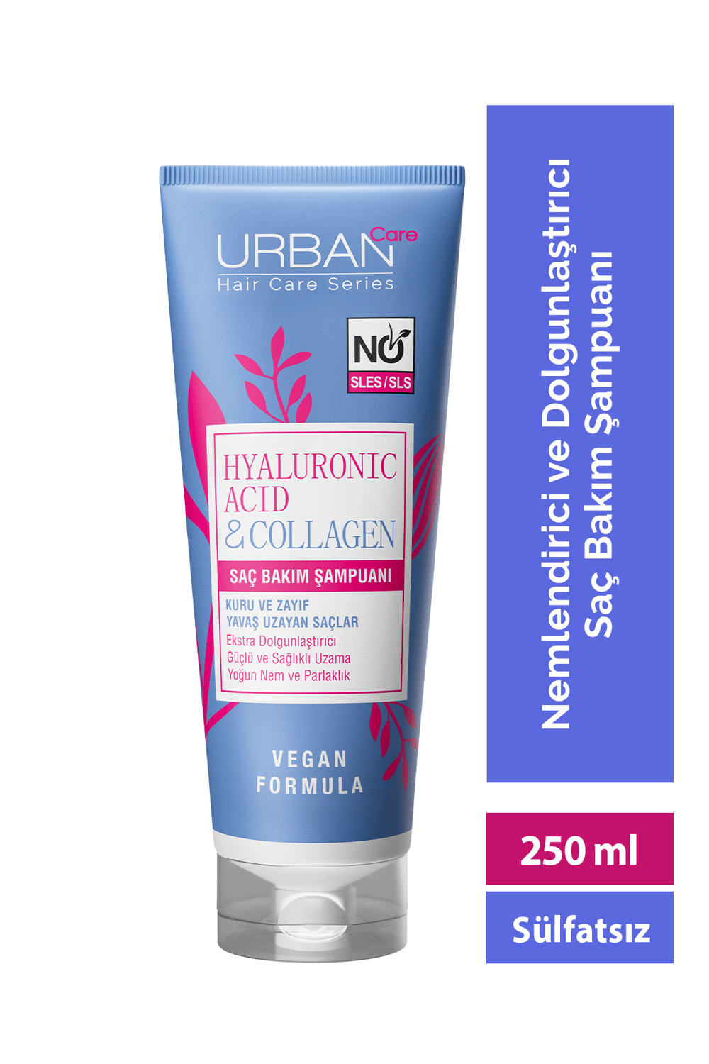 Urban Care Hyaluronik Asit & Kolajen Kuru ve Cansız Saçlara Özel Şampuan-250ml-vegan