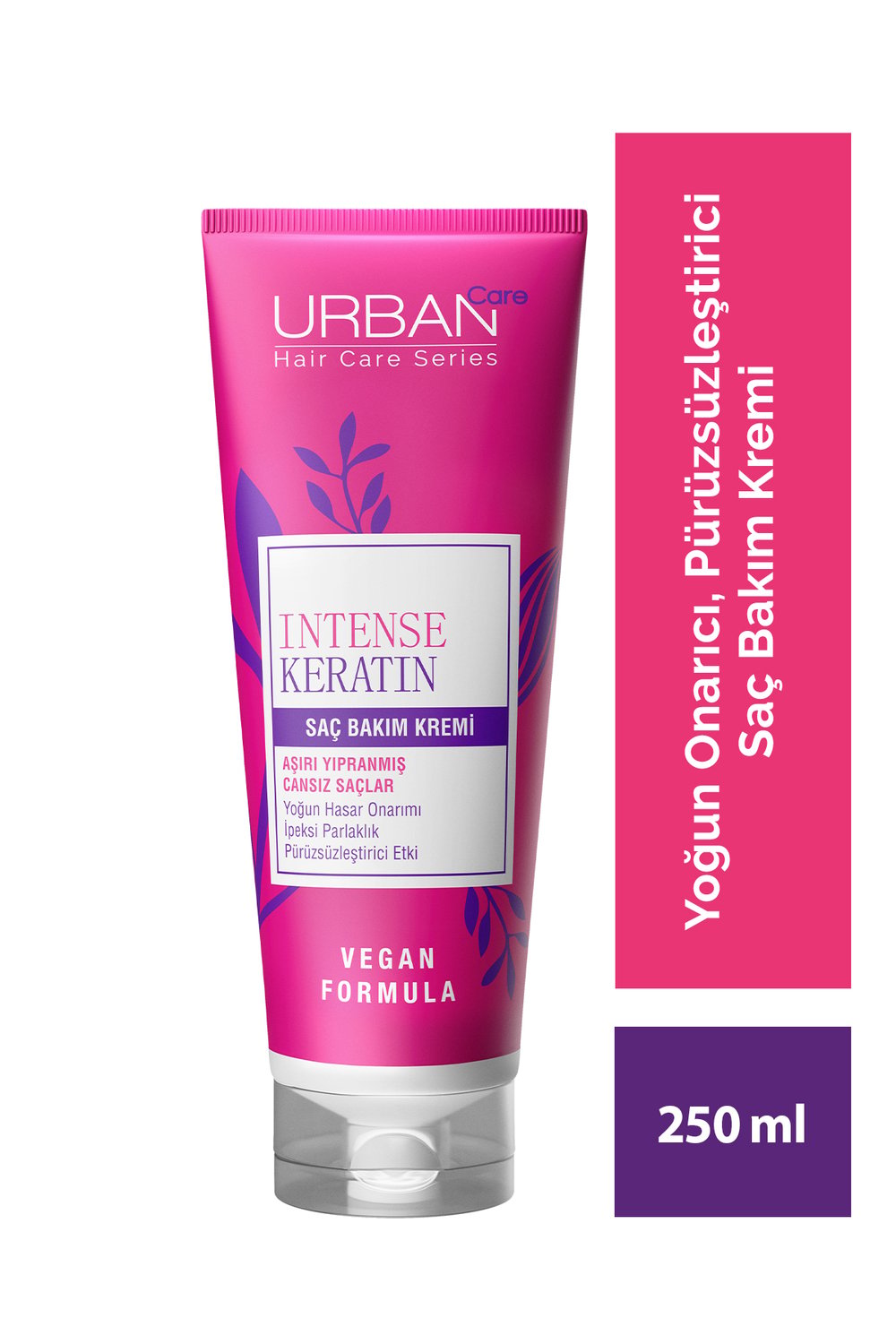 Urban Care Intense & Keratin Aşırı Yıpranmış ve Cansız Saçlara Özel Saç Bakım Kremi-250ml-vegan