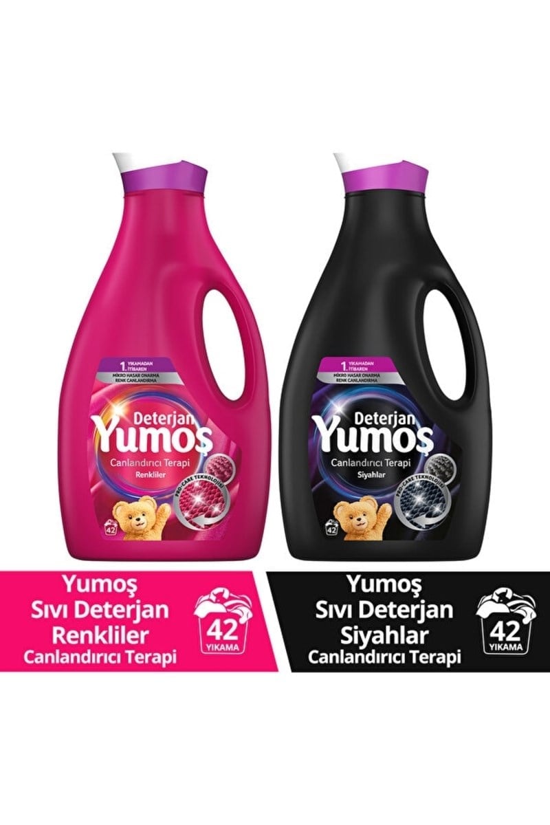 Yumoş Çamaşır Deterjanı Siyahlar 1x + Renkliler 1x 2500 ml 