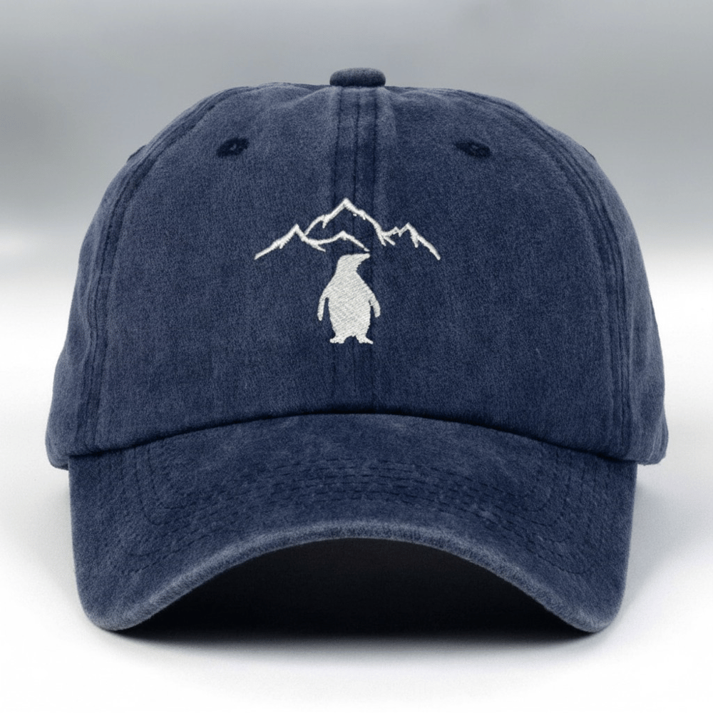 Kişiye Özel Nakışlı Eskitme Şapka Nihilist Penguen 