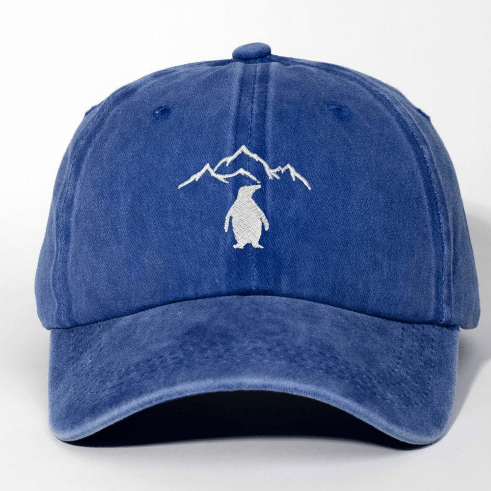Kişiye Özel Nakışlı Eskitme Şapka Nihilist Penguen 