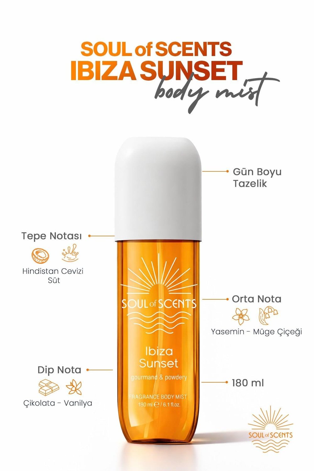 Ibiza Sunset Gourmand & Powdery Body Mist 180 ml