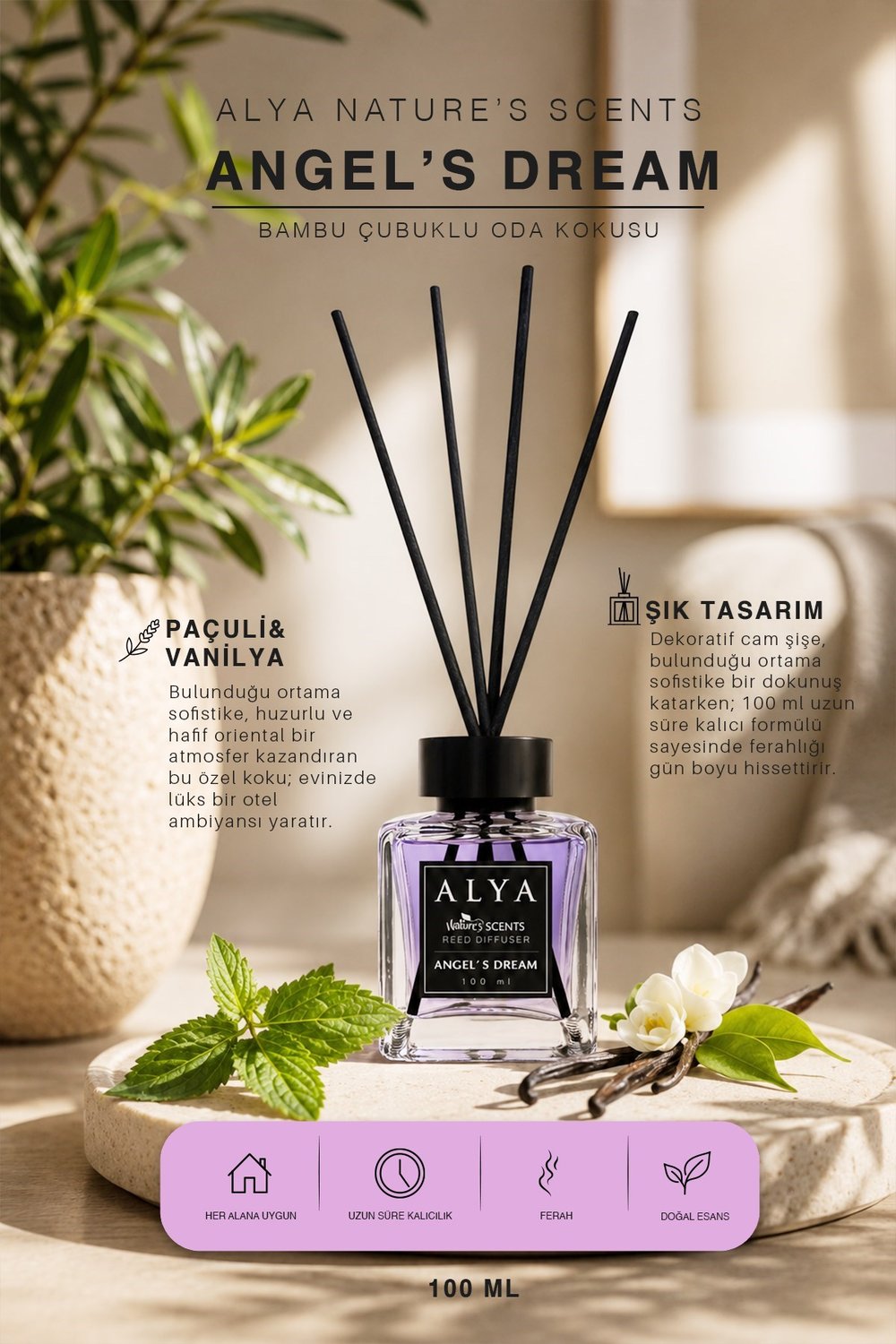 Natures Scents Angels Dream Bambu Çubuklu Oda Kokusu
