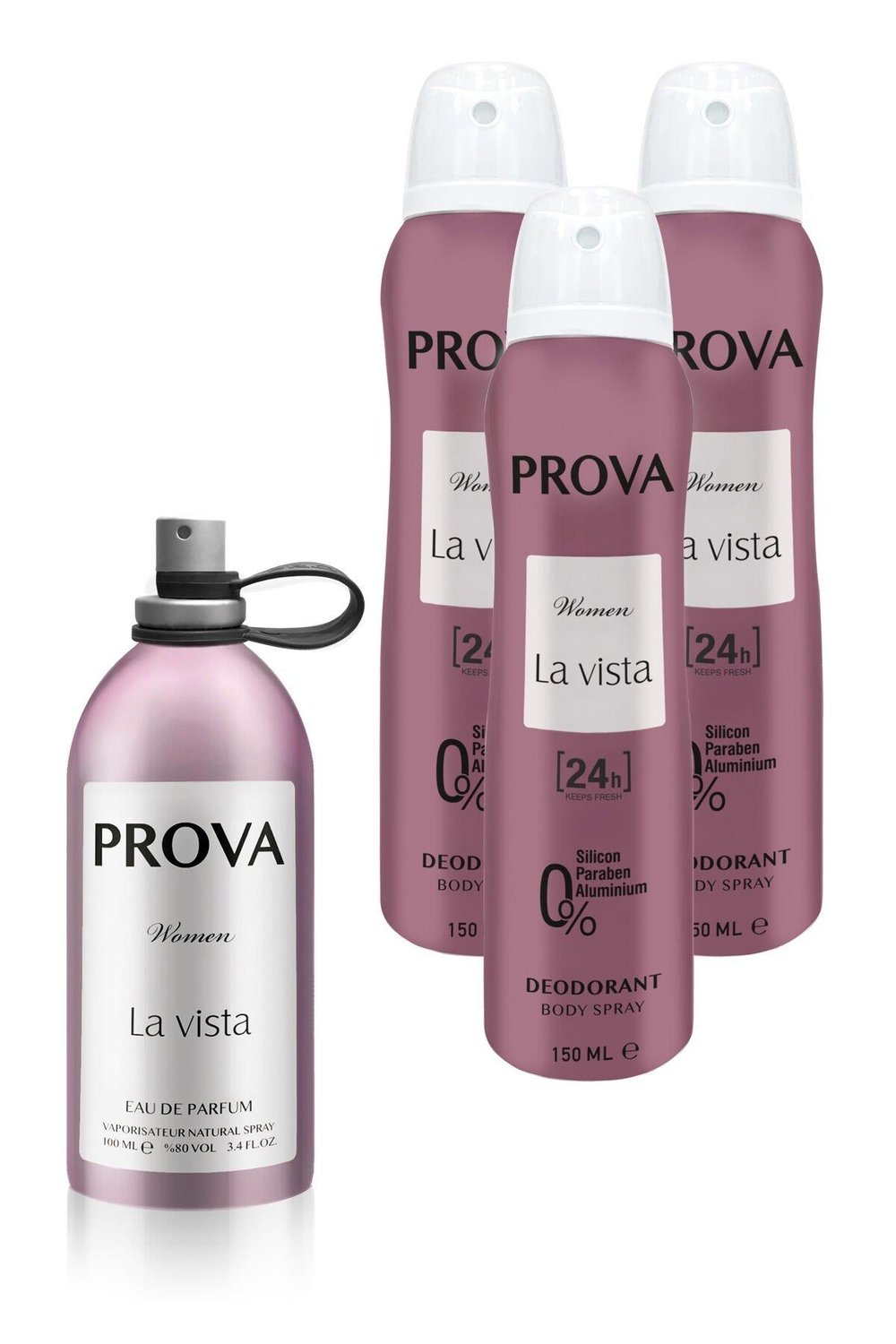 Prova La Vista EDP Kadın Parfüm 120 ml ve Deodorant 150 ml 3 Adet
