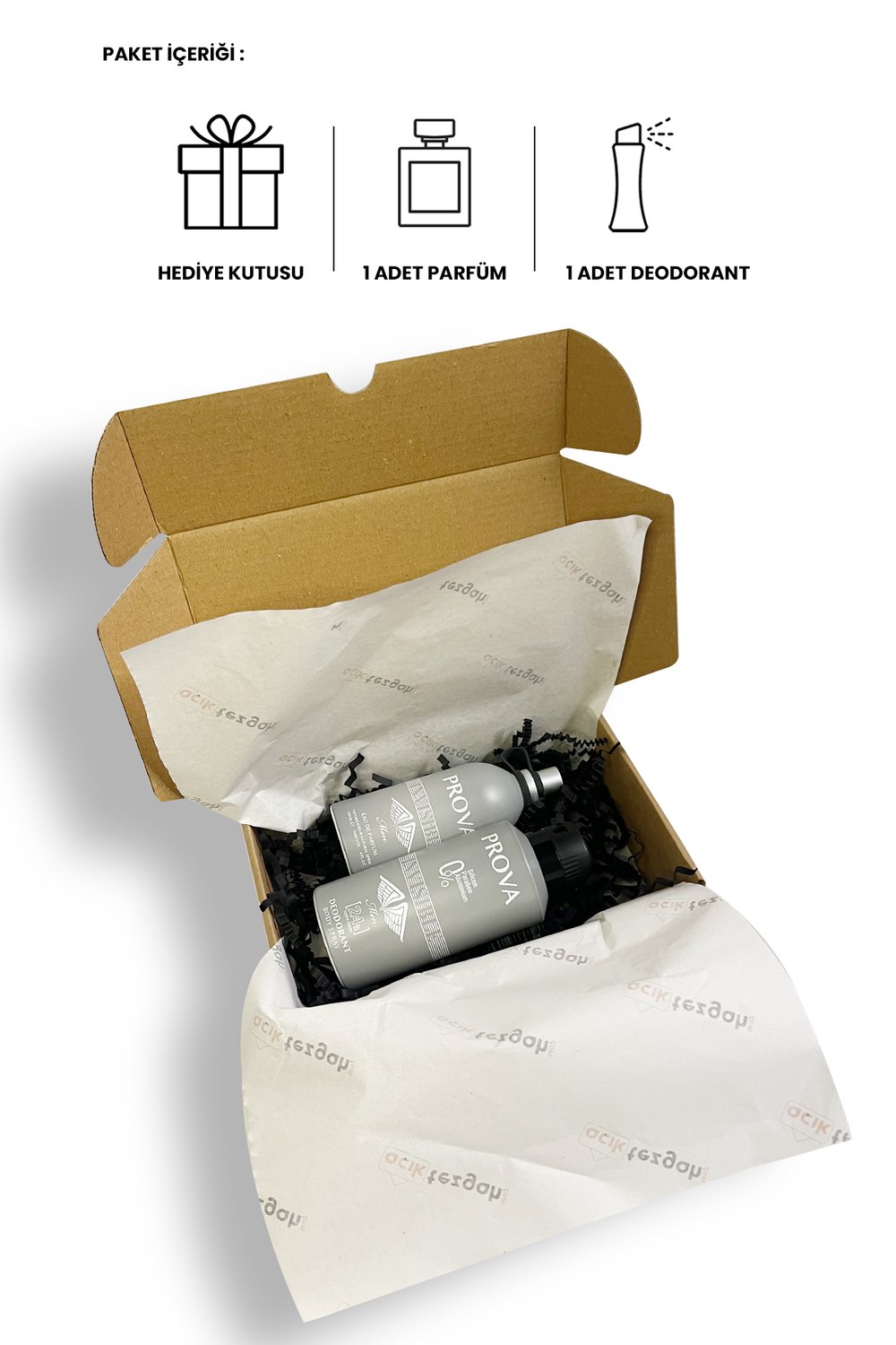 Özel Gün Hediye Kutulu Prova Invisible EDP Erkek Parfüm 120 ml ve Deodorant 150 ml