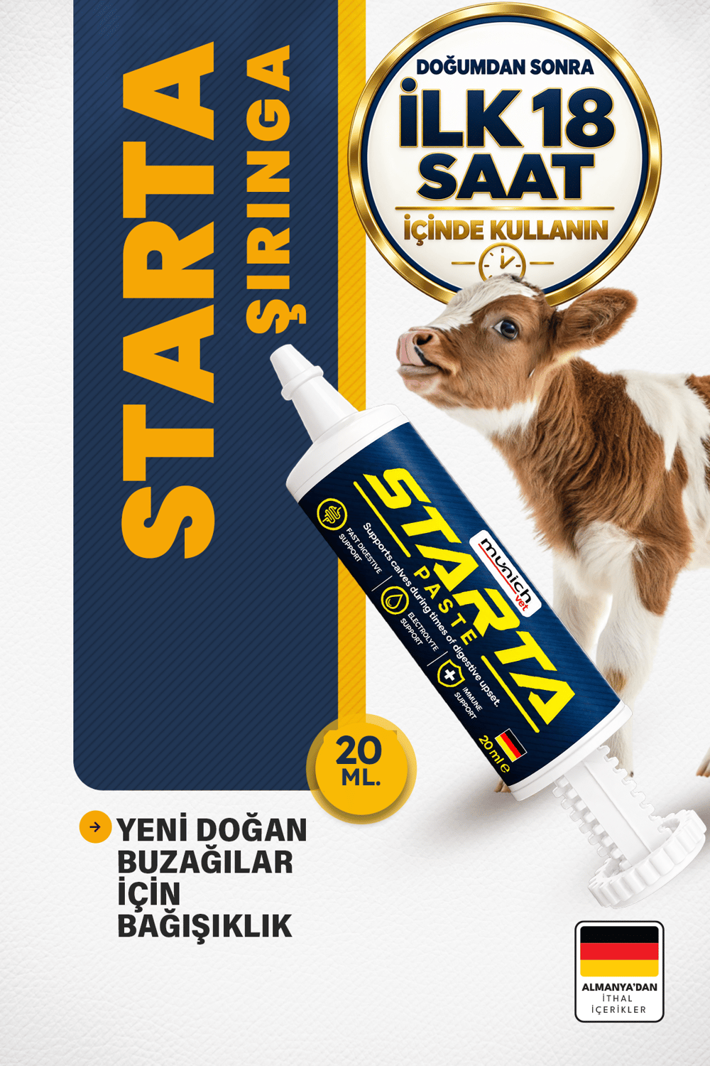 Munich Vet Starta Yeni Doğan Buzağı Şırıngası