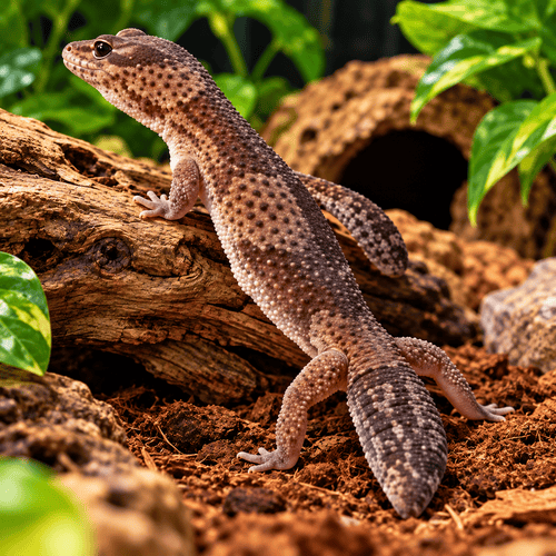 African Fat Tailed Gecko Düz (RESMİ BELGELİ ÇİPLİ)