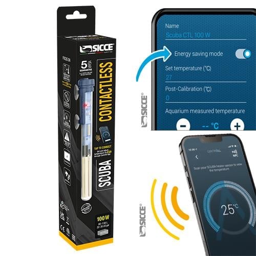 Sicce Scuba Contactless 100W Isıtıcı (Wireless Özellikli)