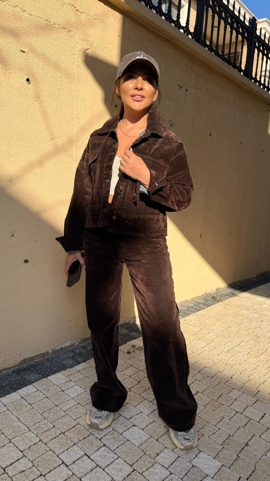 Floklu Denim Takım 