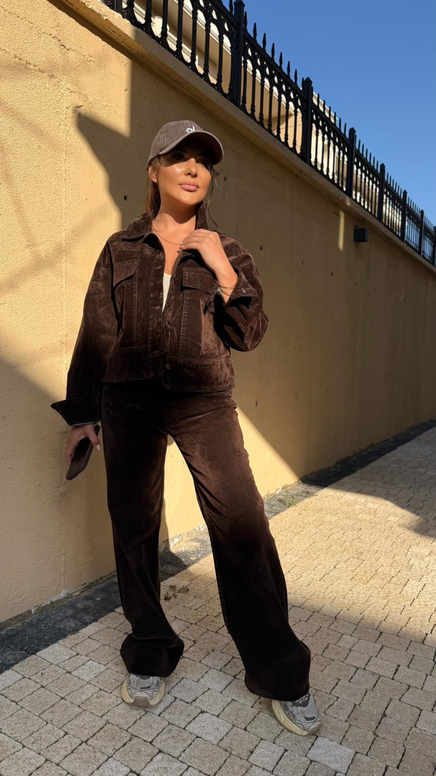 Floklu Denim Takım 