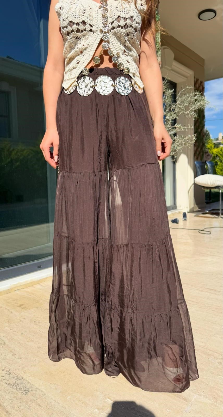 İpek Pantolon Kahve