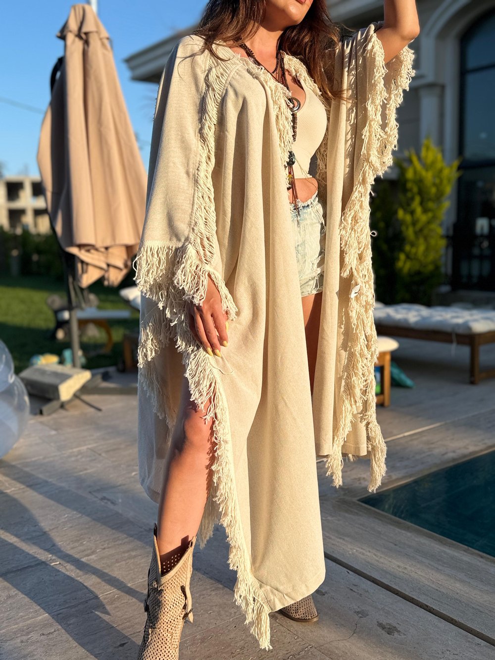 Püsküllü Kimono