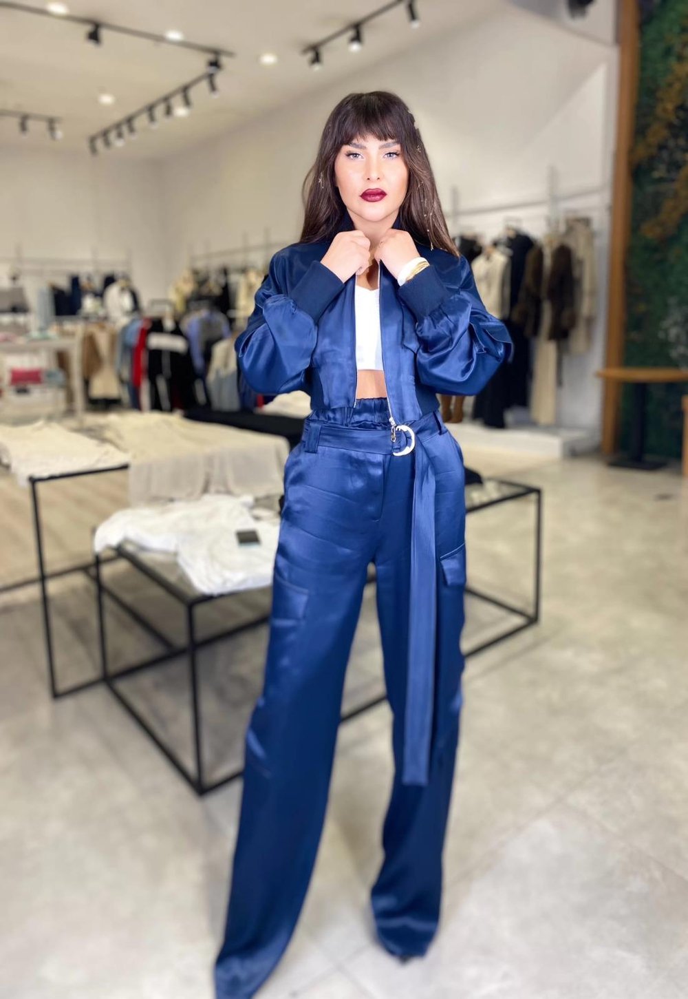 Saten Bomber Ceket