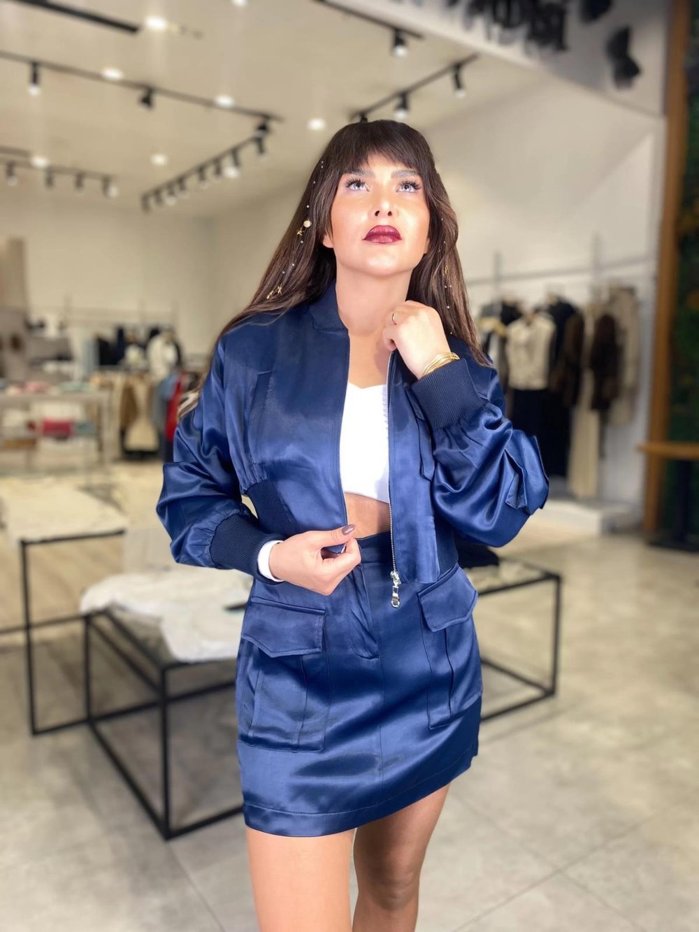 Saten Bomber Ceket