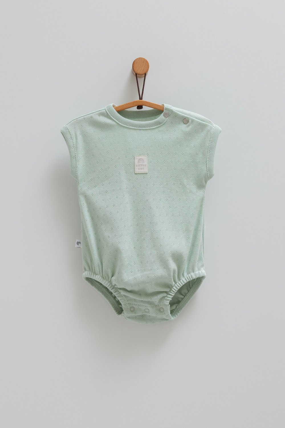 MoveBaby Jakarlı Kumaş Bebek Body |  - Caramell %100 Pamuk, 0-12 Ay