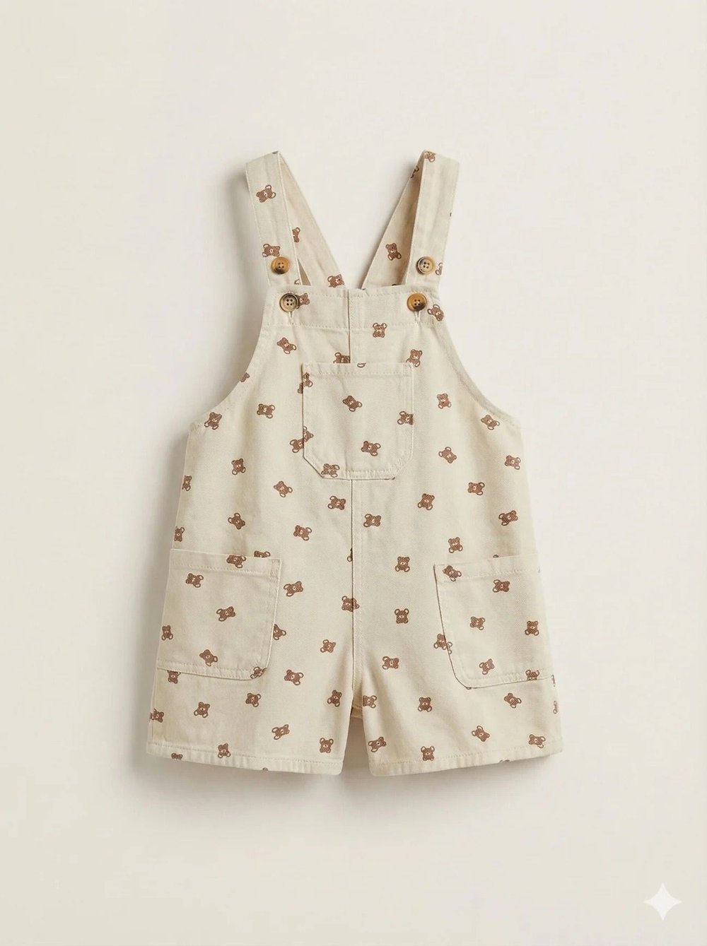 Unisex Çocuk Bear Salopet Pamuk Bebek Tulum Günlük Rahat Salopet 2-7 Yaş