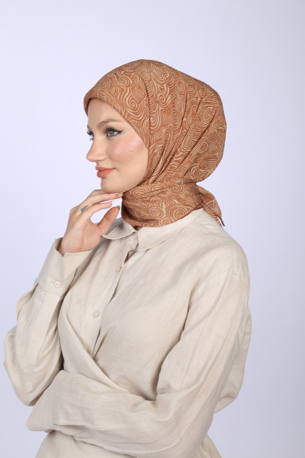 AKİS DESEN EŞARP-HARDAL