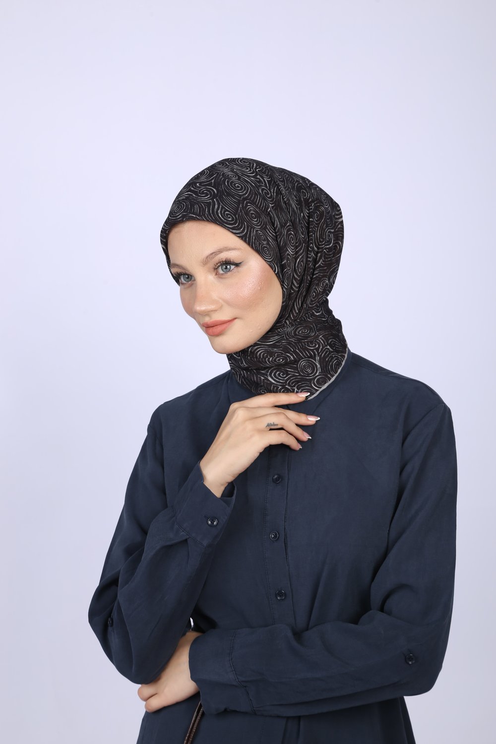 AKİS DESEN EŞARP-SİYAH