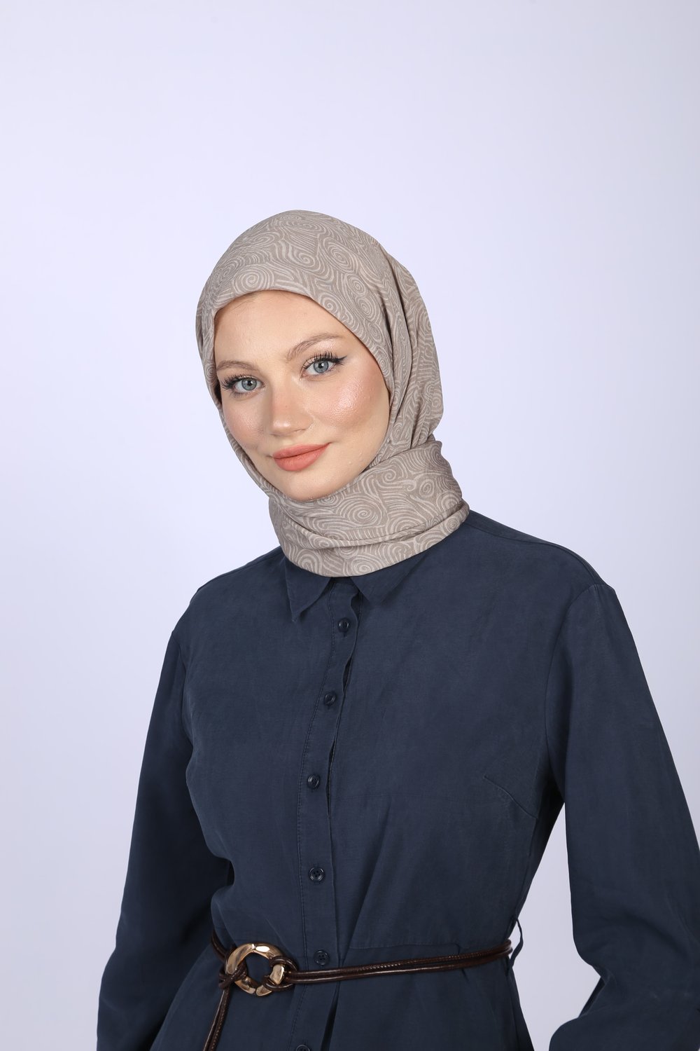 AKİS DESEN EŞARP-TAŞ RENGİ