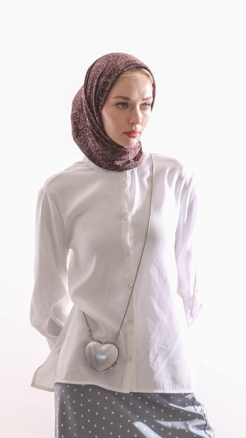 ARİA DESEN EŞARP BORDO