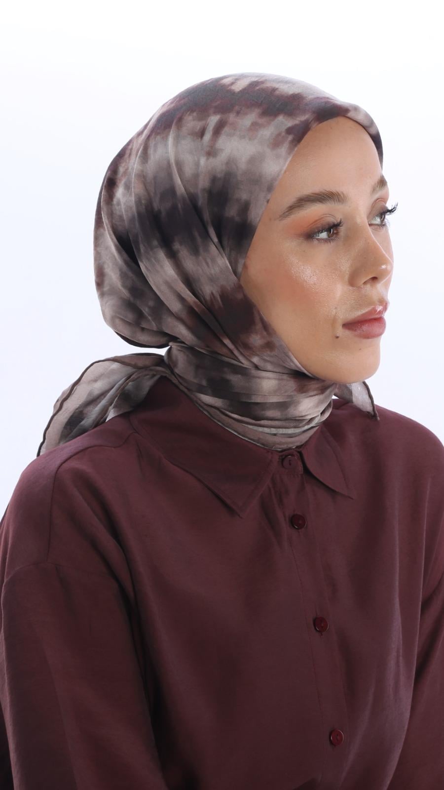ARMONİ DESEN EŞARP SÜTLÜ KAHVE-2