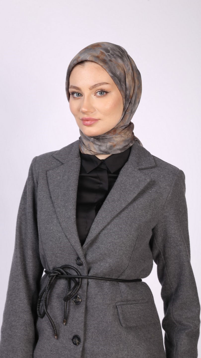 ARVELA DESEN EŞARP GRİ