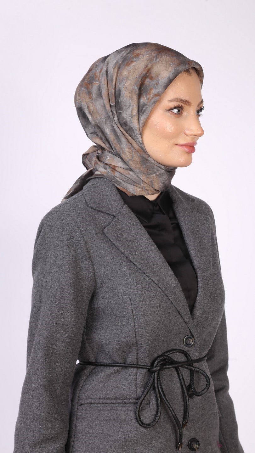 ARVELA DESEN EŞARP GRİ