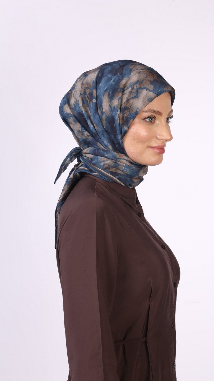 ARVELA DESEN EŞARP LACİVERT