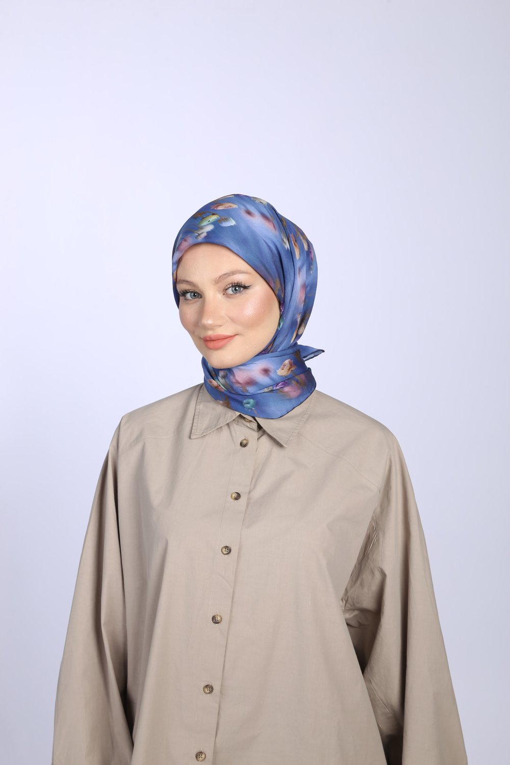 Aura Desen Eşarp Saks 