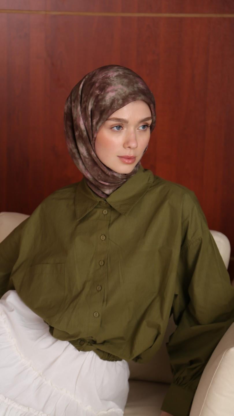 BATİK DESEN EŞARP KAHVE