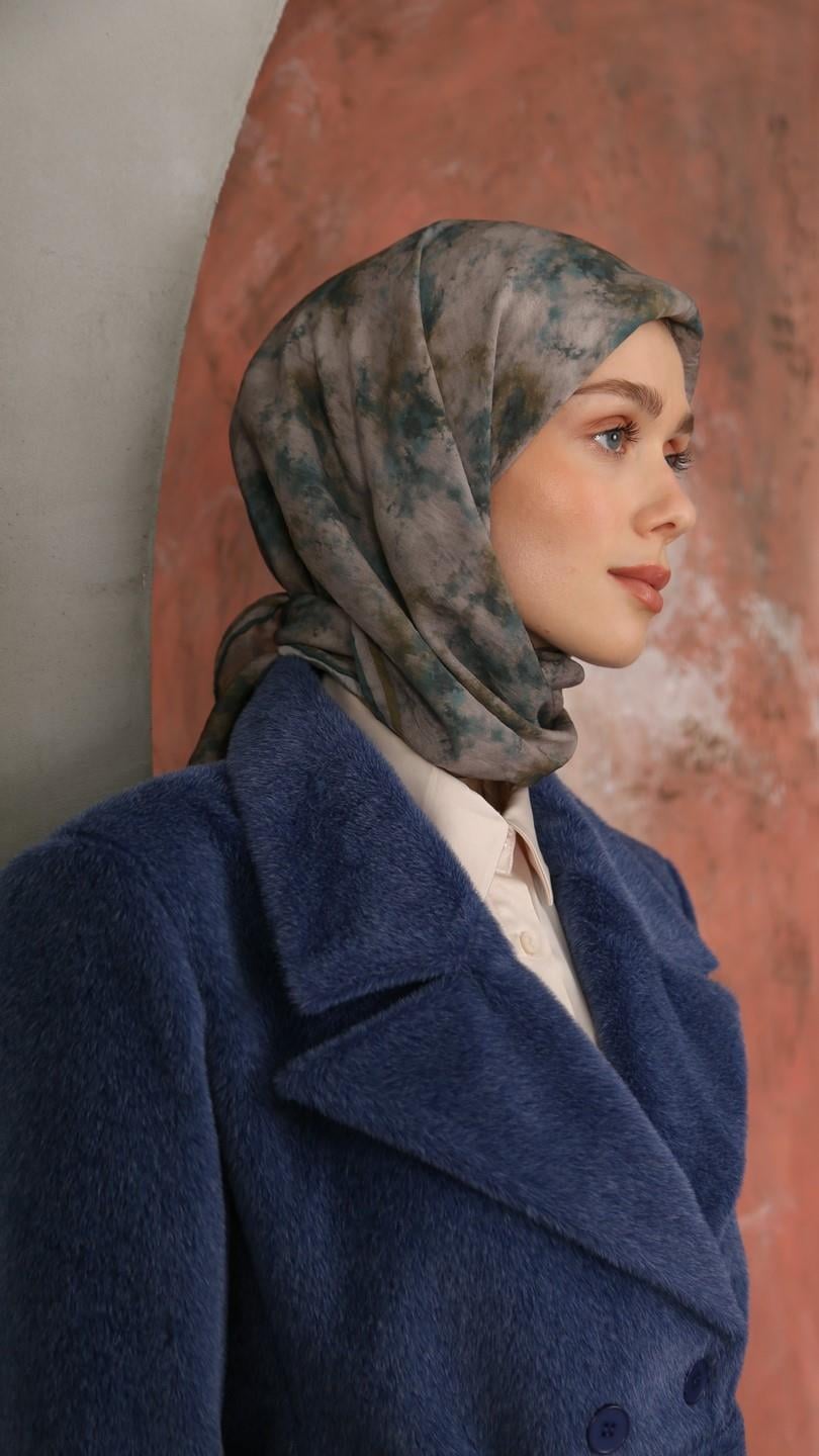BATİK DESEN EŞARP MAVİ