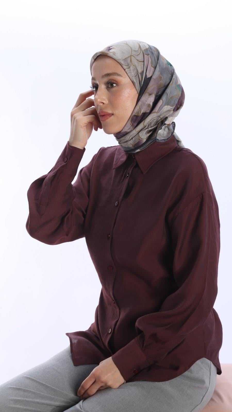 BELLA DESEN EŞARP GRİ-2