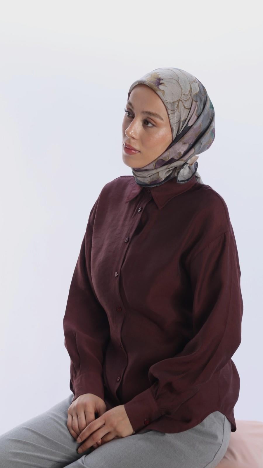 BELLA DESEN EŞARP GRİ-2