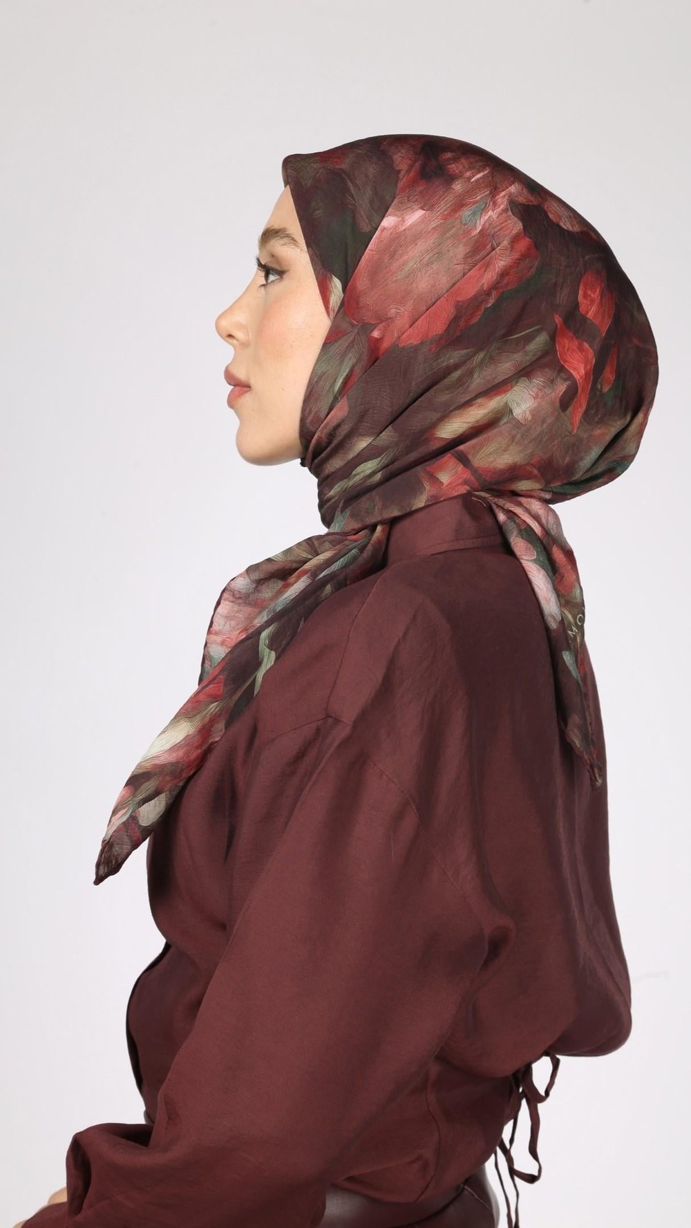 BLOOM DESEN EŞARP BORDO