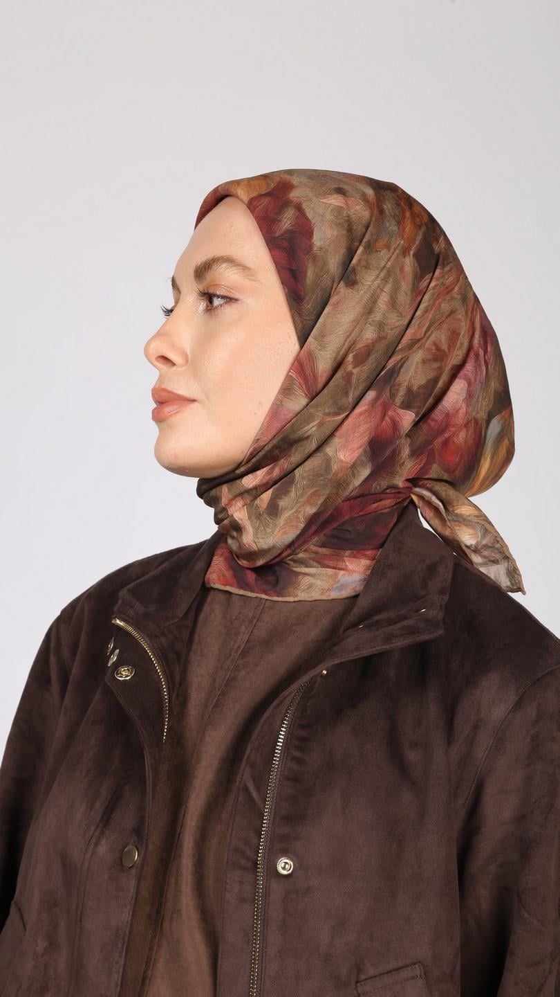 BLOOM DESEN EŞARP KAHVE