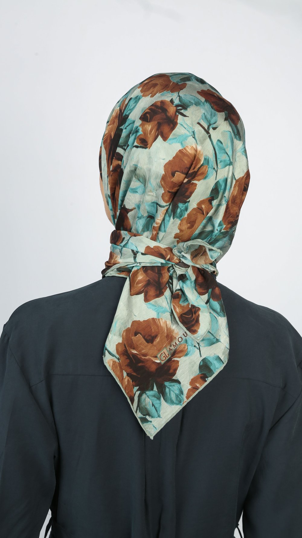 EARTHY FLORAL EŞARP MAVİ