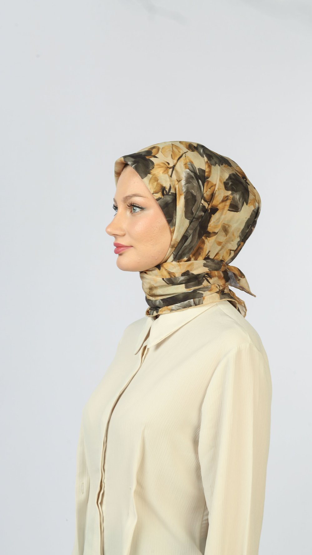EARTHY FLORAL EŞARP SARI