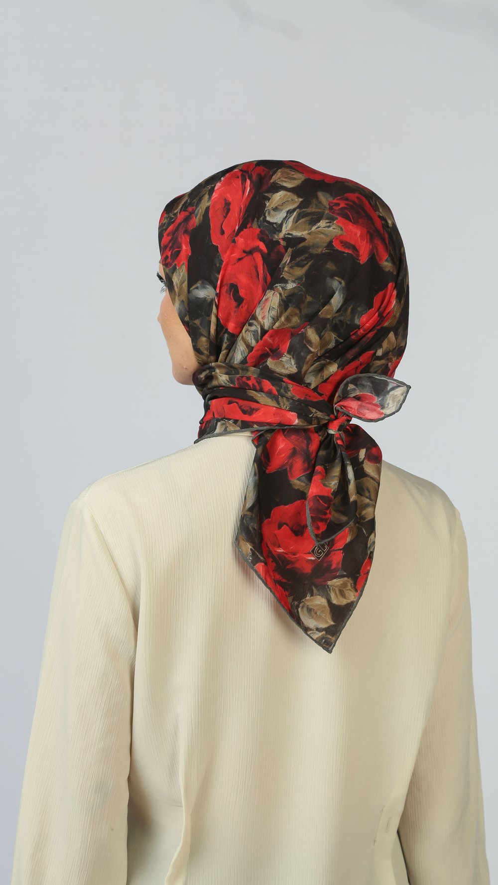 EARTHY FLORAL EŞARP SİYAH