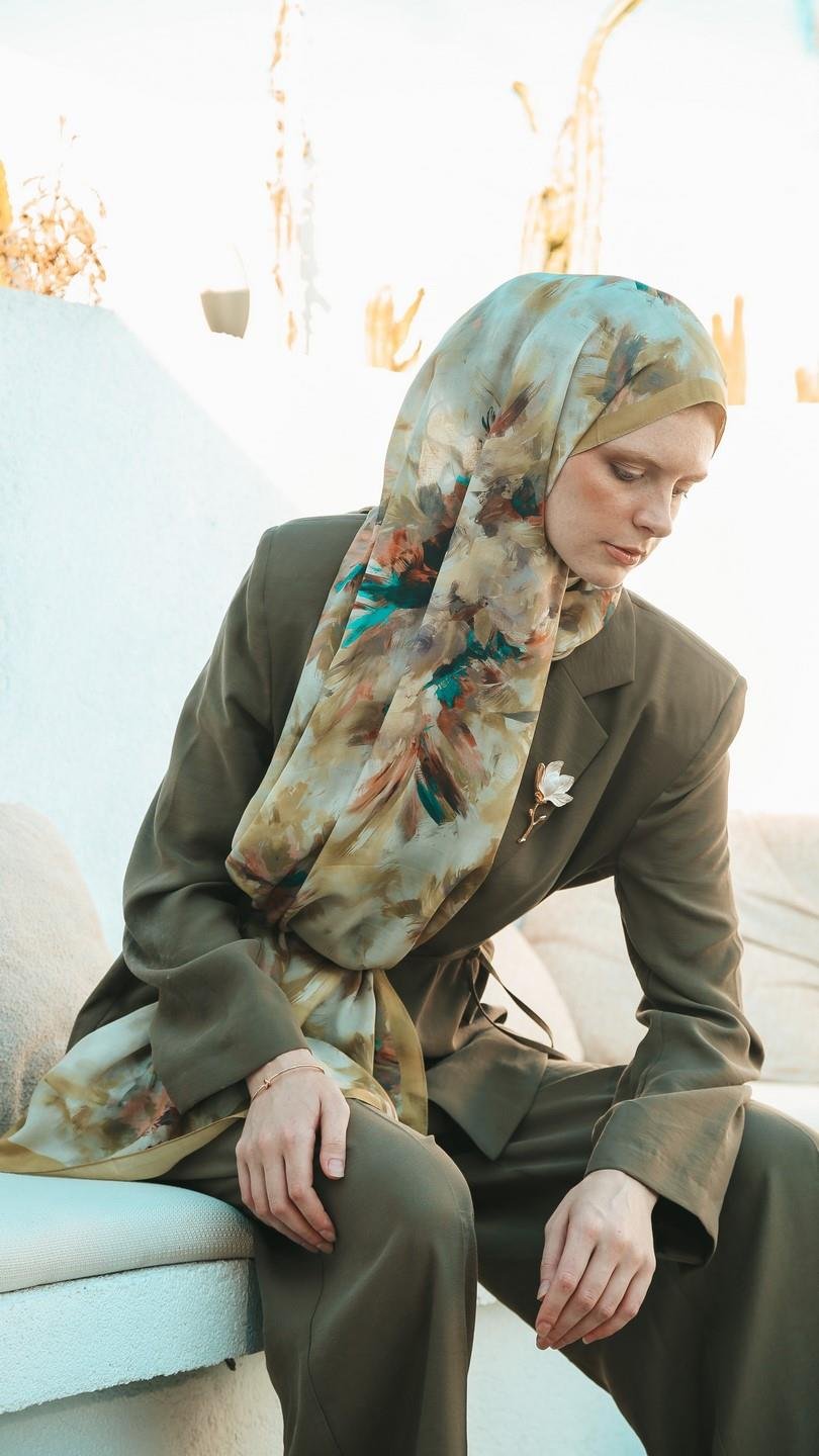 ELANOR DESEN ŞAL YAĞ YEŞİL-2