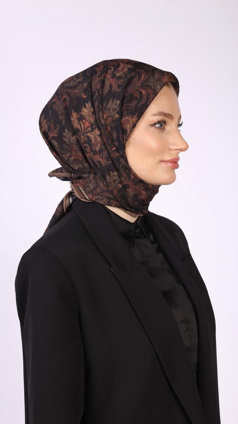 ELEGANT DESEN EŞARP SİYAH TABA