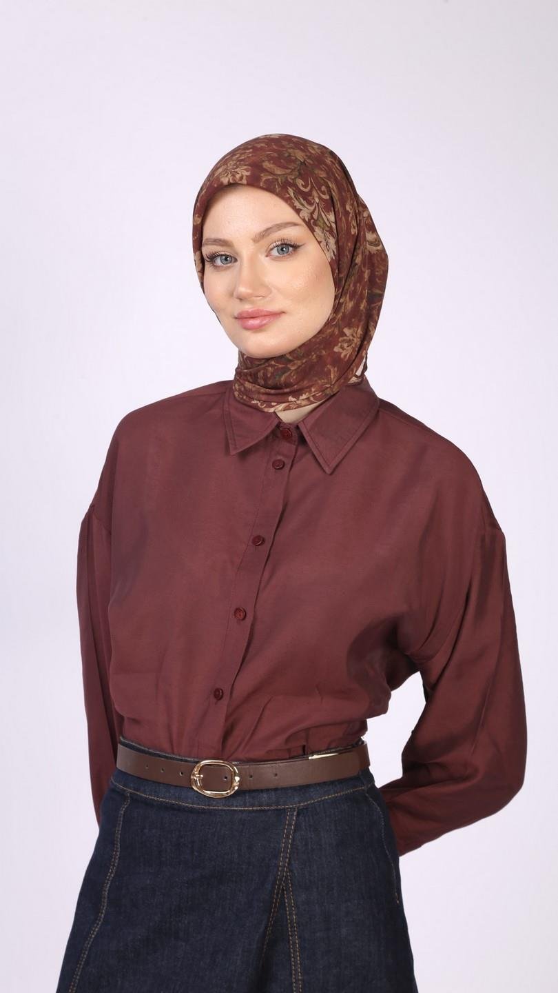ELEGANT DESEN EŞARP TABA