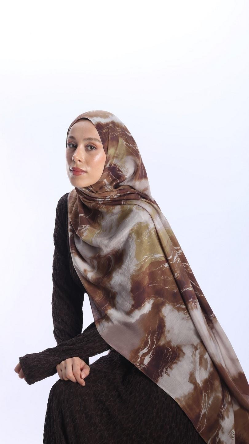 ELYSİA DESEN ŞAL ZEYTİN YEŞİLİ-8