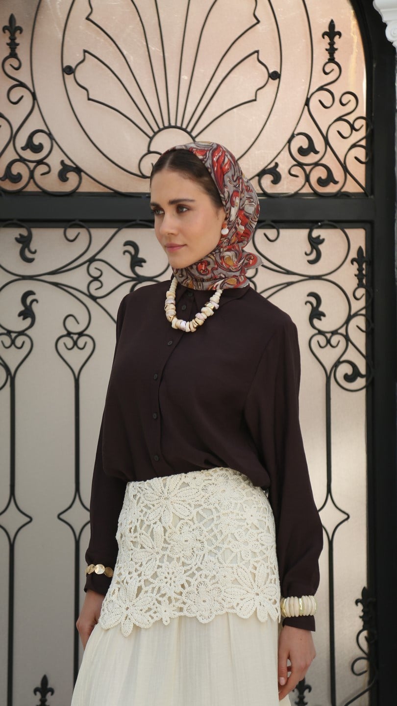 ETHNİC ELEGANCE DESEN EŞARP BEJ