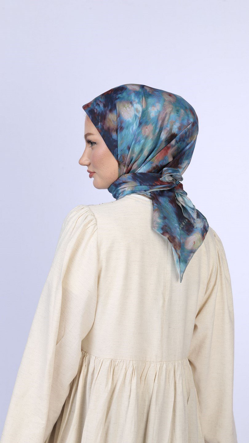 FEATHER MİST DESEN EŞARP LACİVERT