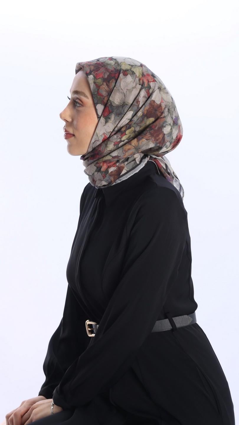 FİORA DESEN EŞARP GRİ-4