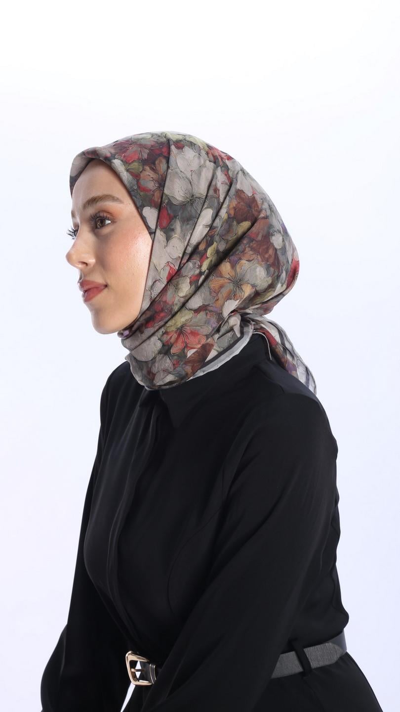 FİORA DESEN EŞARP GRİ-4